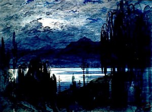 Gustave Doré : Cimetière au bord du lac